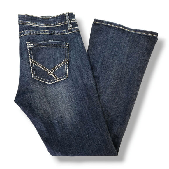 Stetson Denim - Stetson 816 Classic Bootcut Western Jeans Relaxed Mid Rise Dark Wash 18 Long EUC